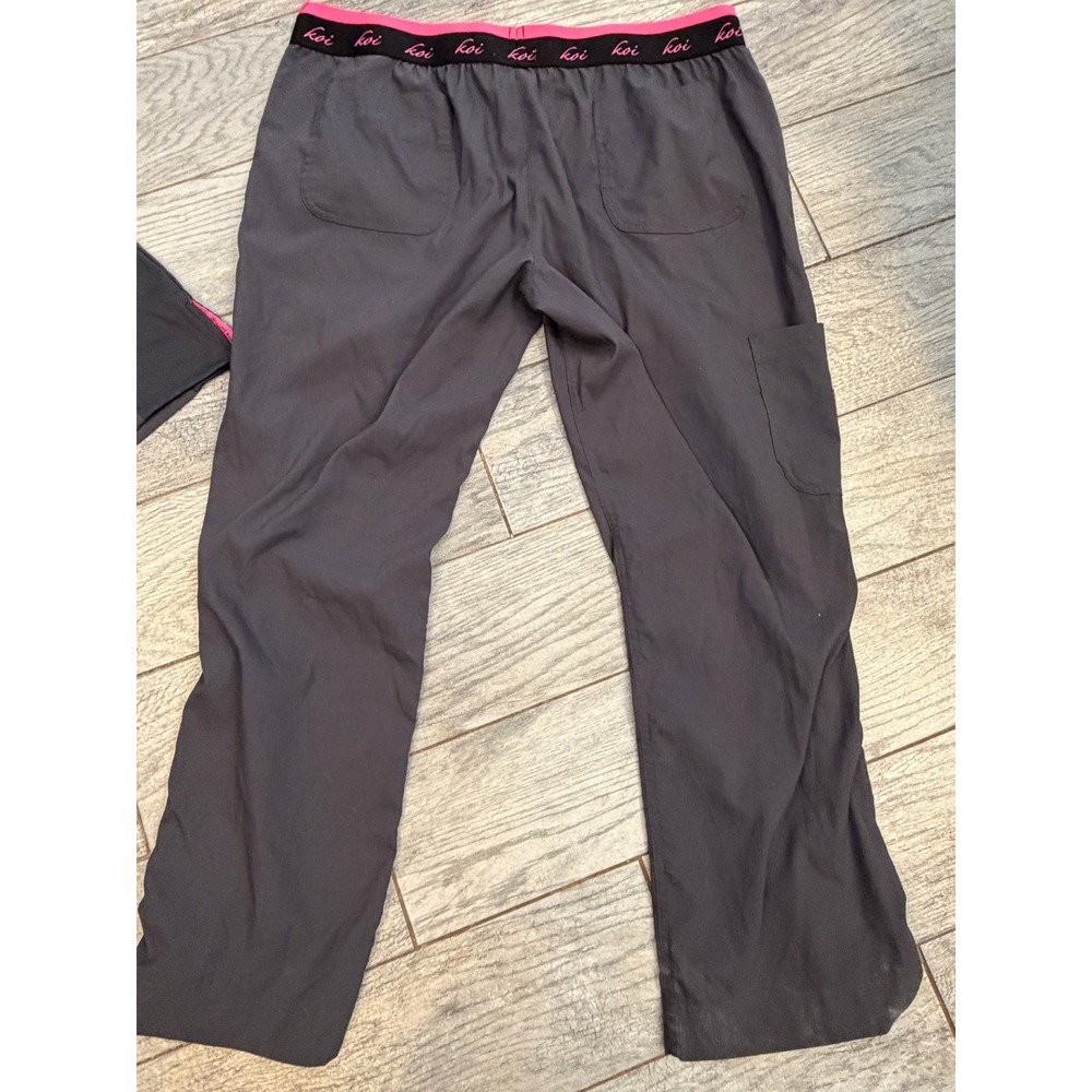 Koi Lite Scrub Set 2 pc XL Top Gray 720 XL Petite Pants Slim Fit Uniform Spirit - Picture 8 of 16